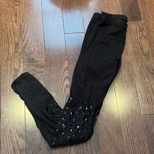 Forever 21 Black Leggings with Gem Details